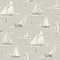 4071-71036 - Leeward Grey Sailboat Wallpaper-Blue Heron
