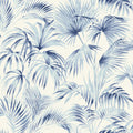 4071-71016 - Manaus Blue Palm Frond Wallpaper-Blue Heron