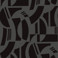 4034-87379 - Carter Black Geometric Flock Wallpaper by Scott Living
