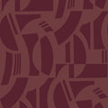 4034-87380 - Carter Burgundy Geometric Flock Wallpaper by Scott Living