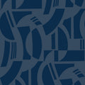 4034-87381 - Carter Indigo Geometric Flock Wallpaper by Scott Living