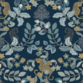4034-72133 - Getty Navy Jungle Damask Wallpaper by Scott Living