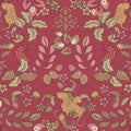 4034-72130 - Getty Rasberry Jungle Damask Wallpaper by Scott Living