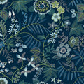 4034-72135 - Marilyn Dark Blue Floral Trail Wallpaper by Scott Living