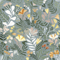 4143-22008 - Brittsommar Slate Woodland Floral Wallpaper-Botanica
