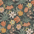 4143-34031 - Cecilia Black Tulip and Daffodil Wallpaper-Botanica