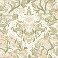 4143-22017 - Lisa Olive Floral Damask Wallpaper-Botanica