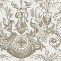 RT7812- Avian Fountain Toile Wallpaper-Toiles by York