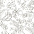 RT7843 - Tropical Sketch Toile Wallpaper-Toiles by York