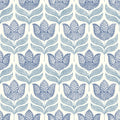 3125-72345 - Cathal Blue Tulip Block Print Wallpaper-Kinfolk