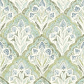 3125-72341 - Mimir Aquamarine Quilted Damask Wallpaper-Kinfolk
