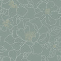 4122-27006 - Gardena Sea Green Embroidered Floral Wallpaper-Terrace