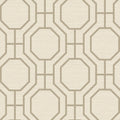 4122-27046 - Manor Taupe Geometric Trellis Wallpaper-Terrace