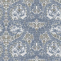 4153-82024 - African Marigold Blue Floral Wallpaper-Hidden Treasures