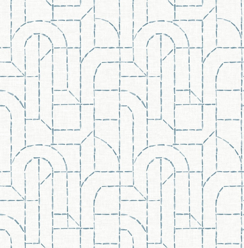 4146-27222 - Integrity Blue Arched Outlines Wallpaper-Harmony ...