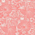 4135-72717 - Idalia Coral Floral Flamingo Wallpaper-Whimsy