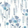 4135-27274 - Mabel Blue Floral Field Wallpaper-Whimsy