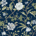 MX9652 - Courtyard Botanical Navy Wallpaper-Astoria by Ronald Redding