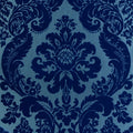 4147-87310 - Shadow Blue Flocked Damask Wallpaper-Haberdashery by A Street