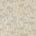 ZA8067 - Shimmering Poppies Cream & Silver Wallpaper-Tea Garden 2
