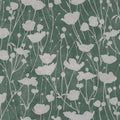 ZA8068 - Shimmering Poppies Green & Silver Wallpaper-Tea Garden 2