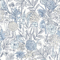 4148-27414 - Goldfinch Blue Birds and Blooms Wallpaper-Printworks by Chesapeake
