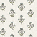 4148-27415 - Hollyhock Aqua Floral Crest Wallpaper-Printworks by Chesapeake