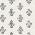 4148-27418 - Hollyhock Black Floral Crest Wallpaper-Printworks by Chesapeake