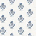 4148-27417 - Hollyhock Blue Floral Crest Wallpaper-Printworks by Chesapeake