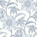 4172-27512 - Star Flower Blue Floral Trail Wallpaper-Sea Salt by A Street