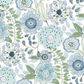 ZM2892 - Artistic Bouquet Alpine & Leaf Wallpaper-Artisan Studio