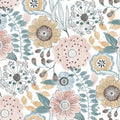 ZM2891 - Artistic Bouquet Ochre and Ocean Wallpaper-Artisan Studio