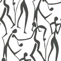 ZM2831 - Joyful Dancers Carbon Black Wallpaper-Artisan Studio